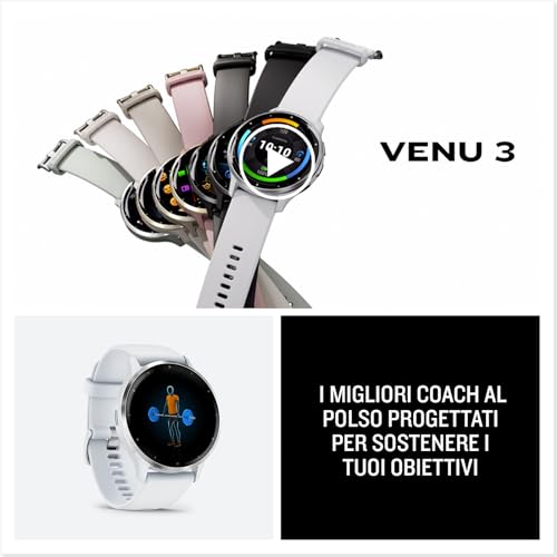 Garmin Venu 3, GPS Smartwatch, AMOLED Display, Advanced Health and Fitness Features, Up to 14 Days of Battery, Whitestone