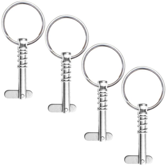 4 Pack Quick Release Pin 1/4" Diameter w/ Drop Cam & Spring, Usable Length 1",Full 316 Stainless Steel, Bimini Top Pin, Marine Hardware, All Parts are Made of 316 Stainless Steel