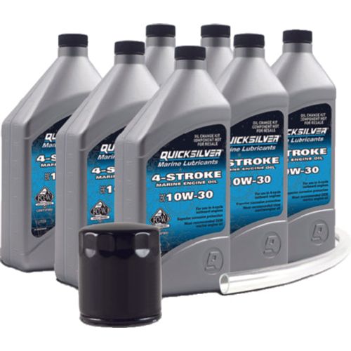 Quicksilver 4-Stroke 10W30 Oil Change Kit,3.4L V6 & 4.6L V8 175-225HP / 250-300HP