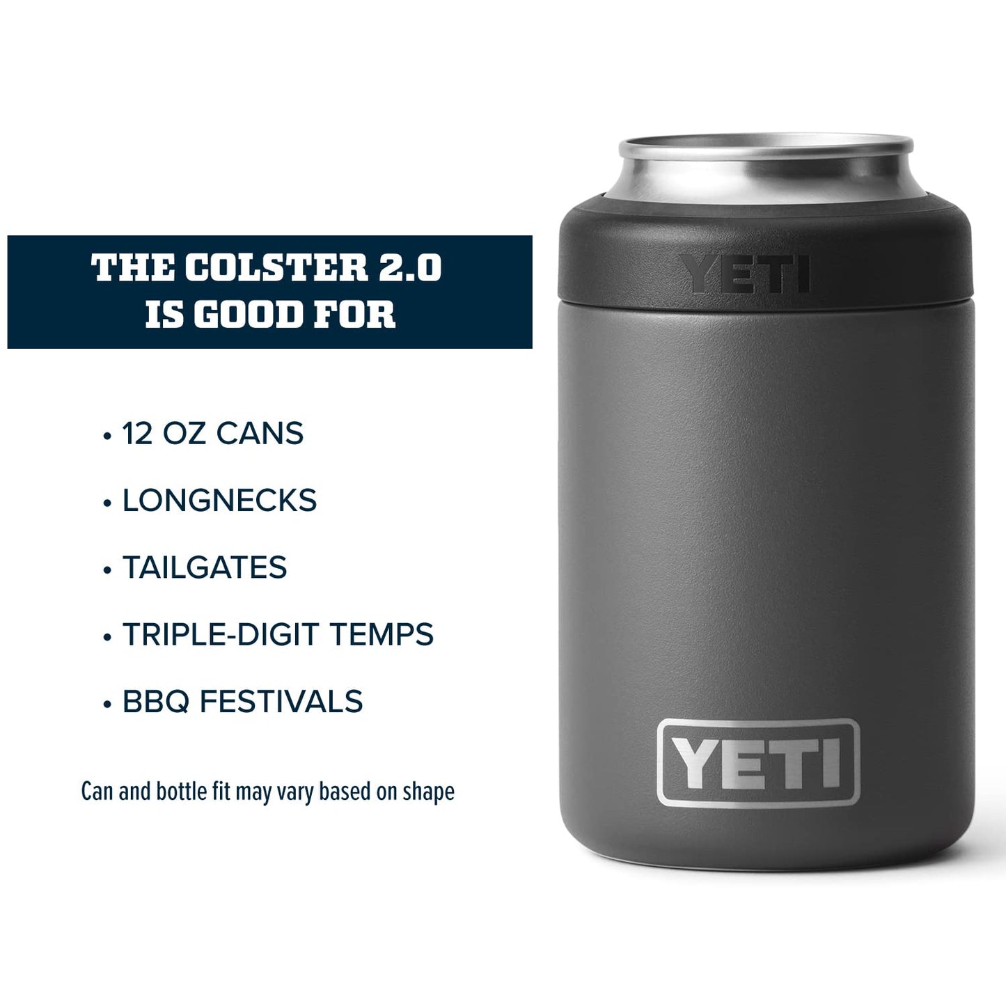 YETI Rambler 12 oz. Colster Can Insulator for Standard Size Cans, Stainless 1 Count (Pack of 1)