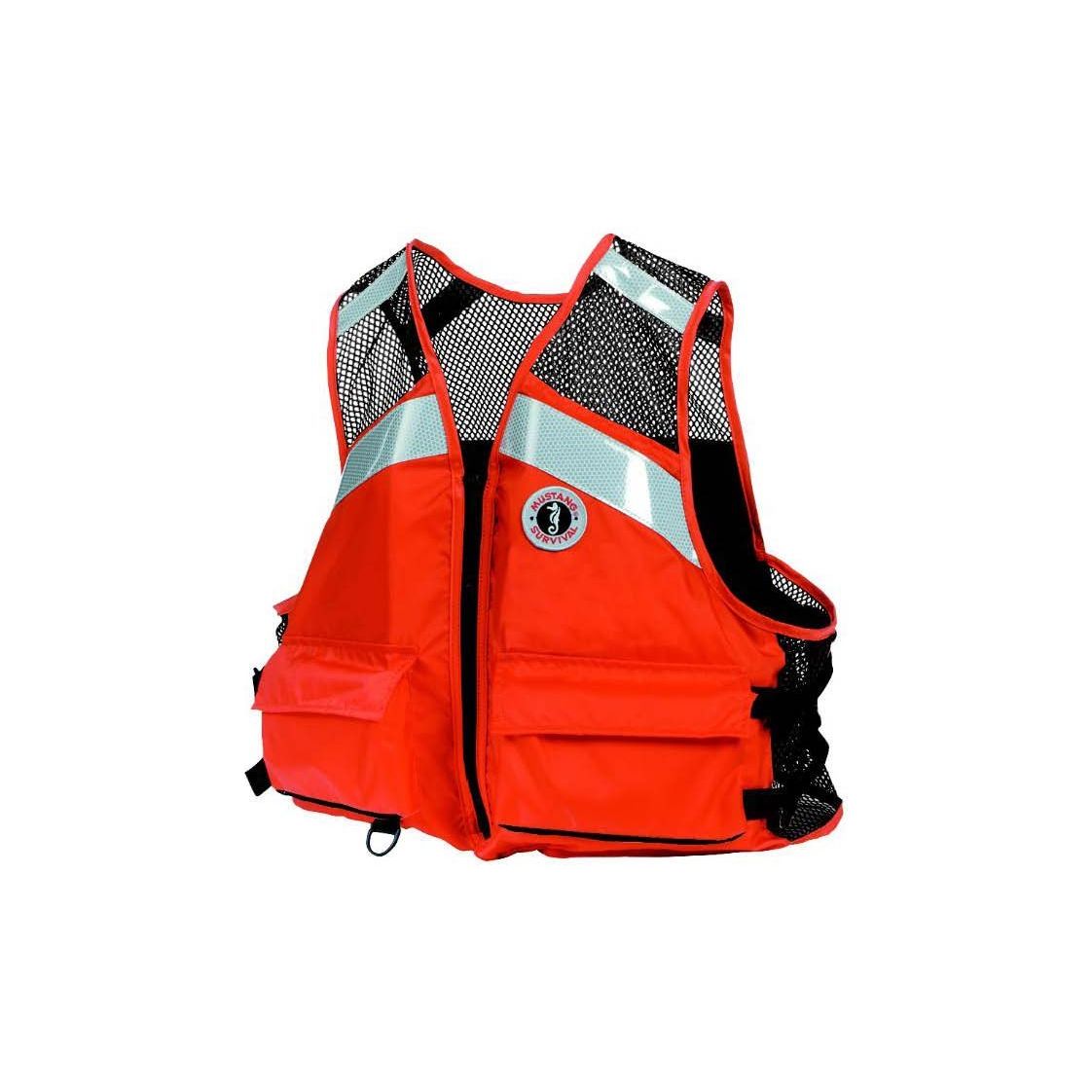 MUSTANG SURVIVAL Industrial Mesh Vest with Solas Reflective Tape