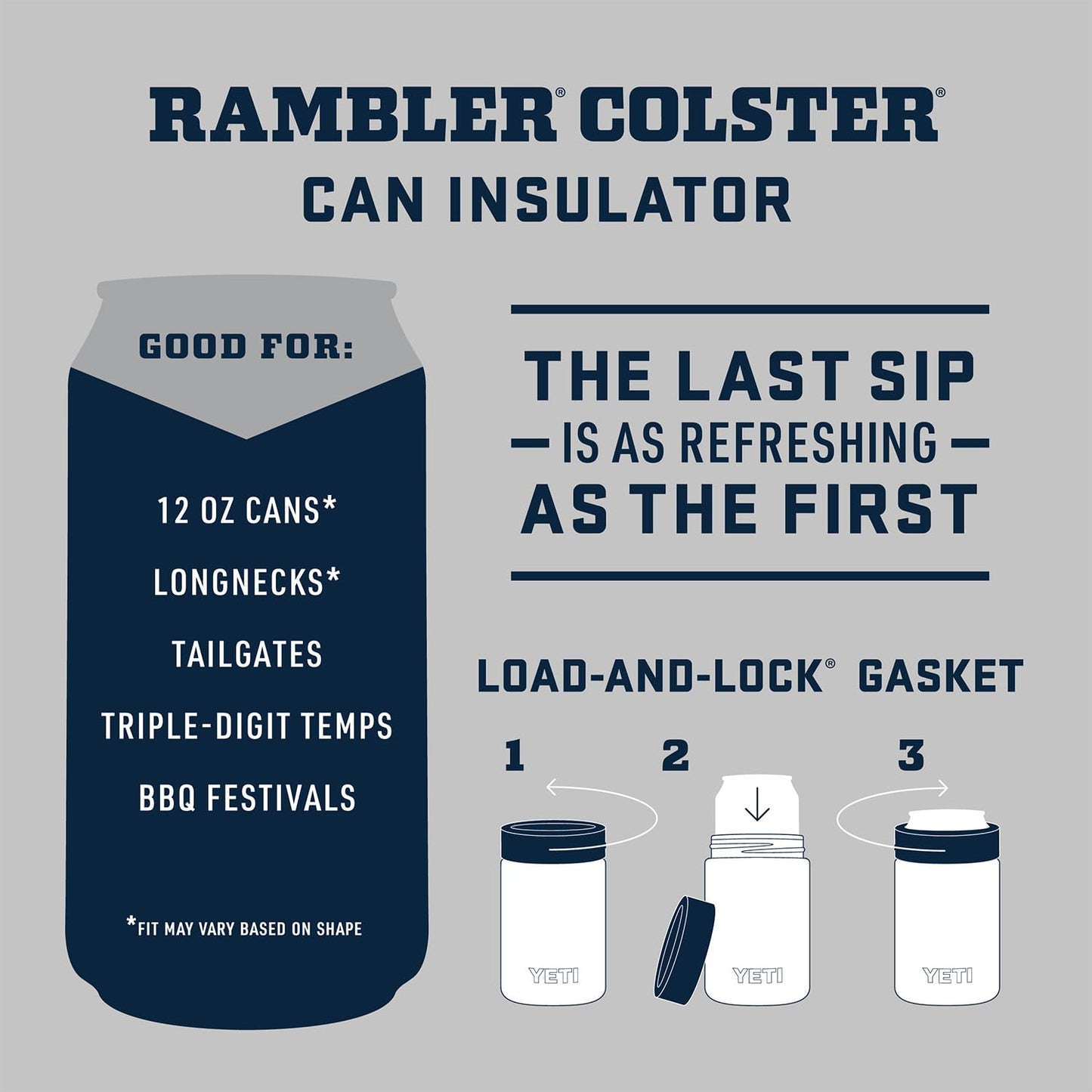 YETI Rambler 12 oz. Colster Can Insulator for Standard Size Cans, Stainless 1 Count (Pack of 1)