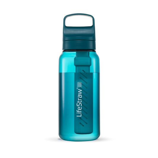 LifeStraw Go Series – BPA-Free Water Filter Bottle for Travel and Everyday use removes Bacteria, parasites and microplastics, Improves Taste