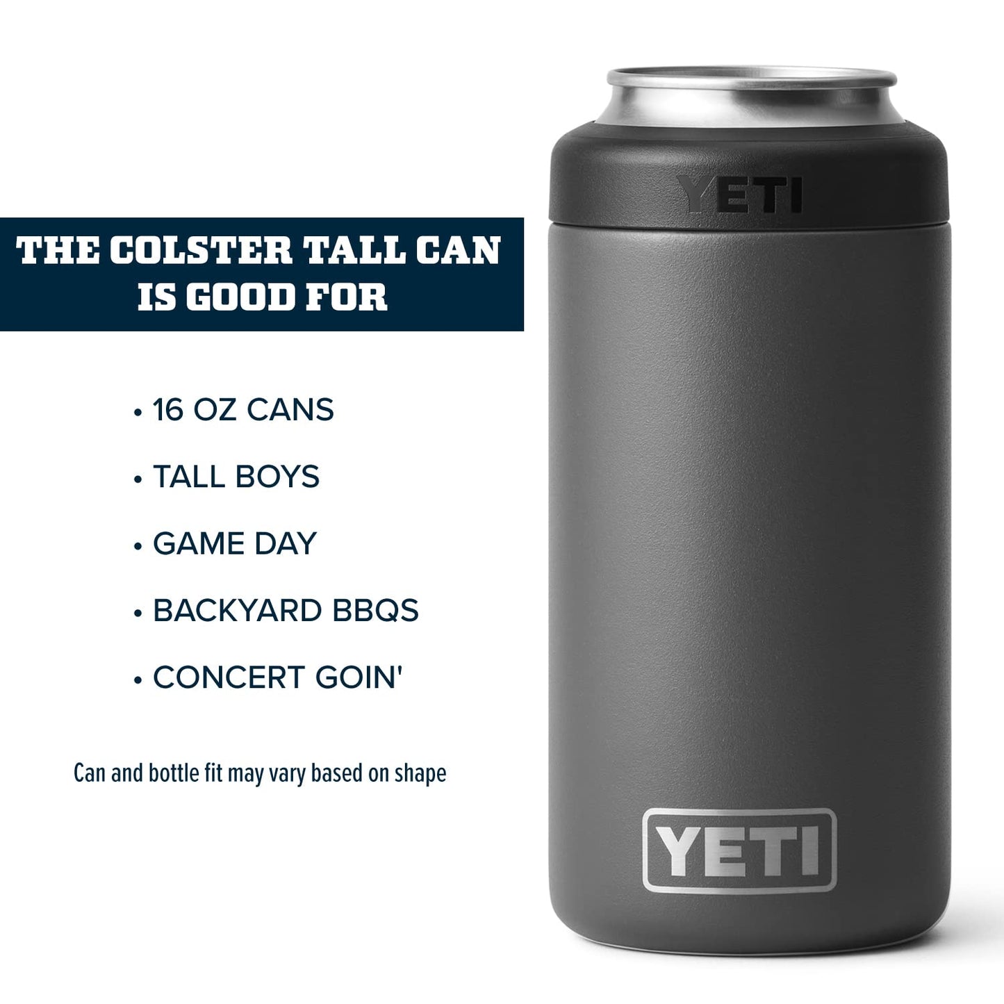 YETI Rambler 16 oz. Colster Tall Can Insulator for Tallboys & 16 oz. Cans, Alpine Yellow