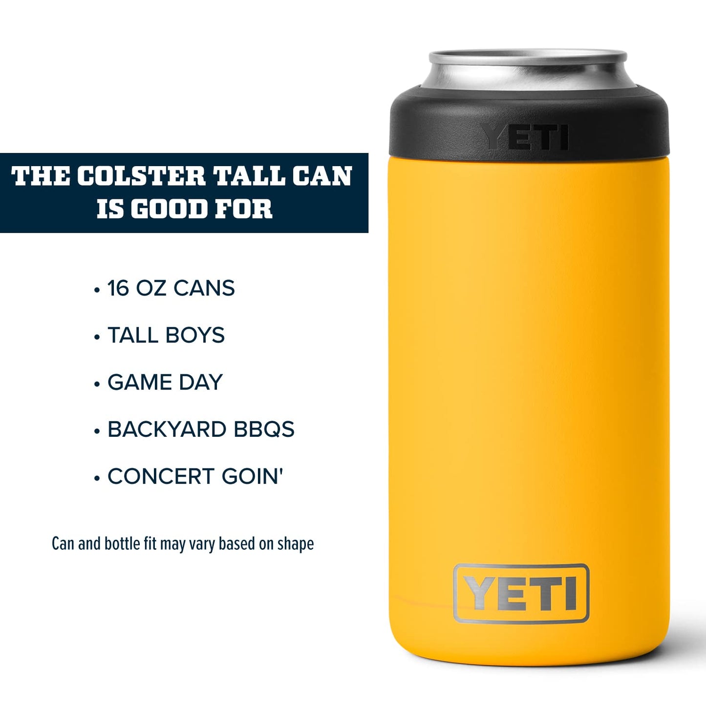 YETI Rambler 16 oz. Colster Tall Can Insulator for Tallboys & 16 oz. Cans, Alpine Yellow