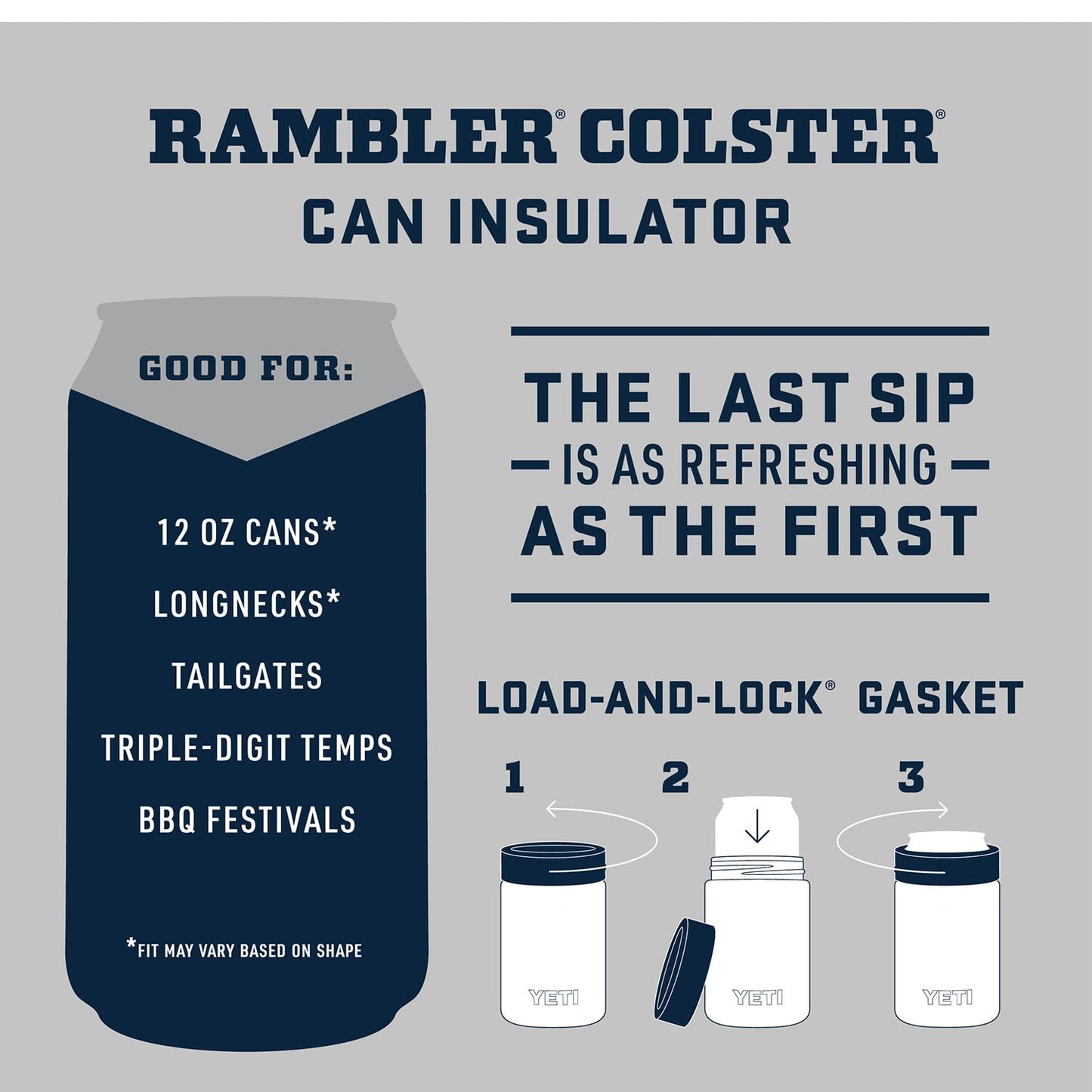 YETI Rambler 12 oz. Colster Can Insulator for Standard Size Cans, Stainless 1 Count (Pack of 1)