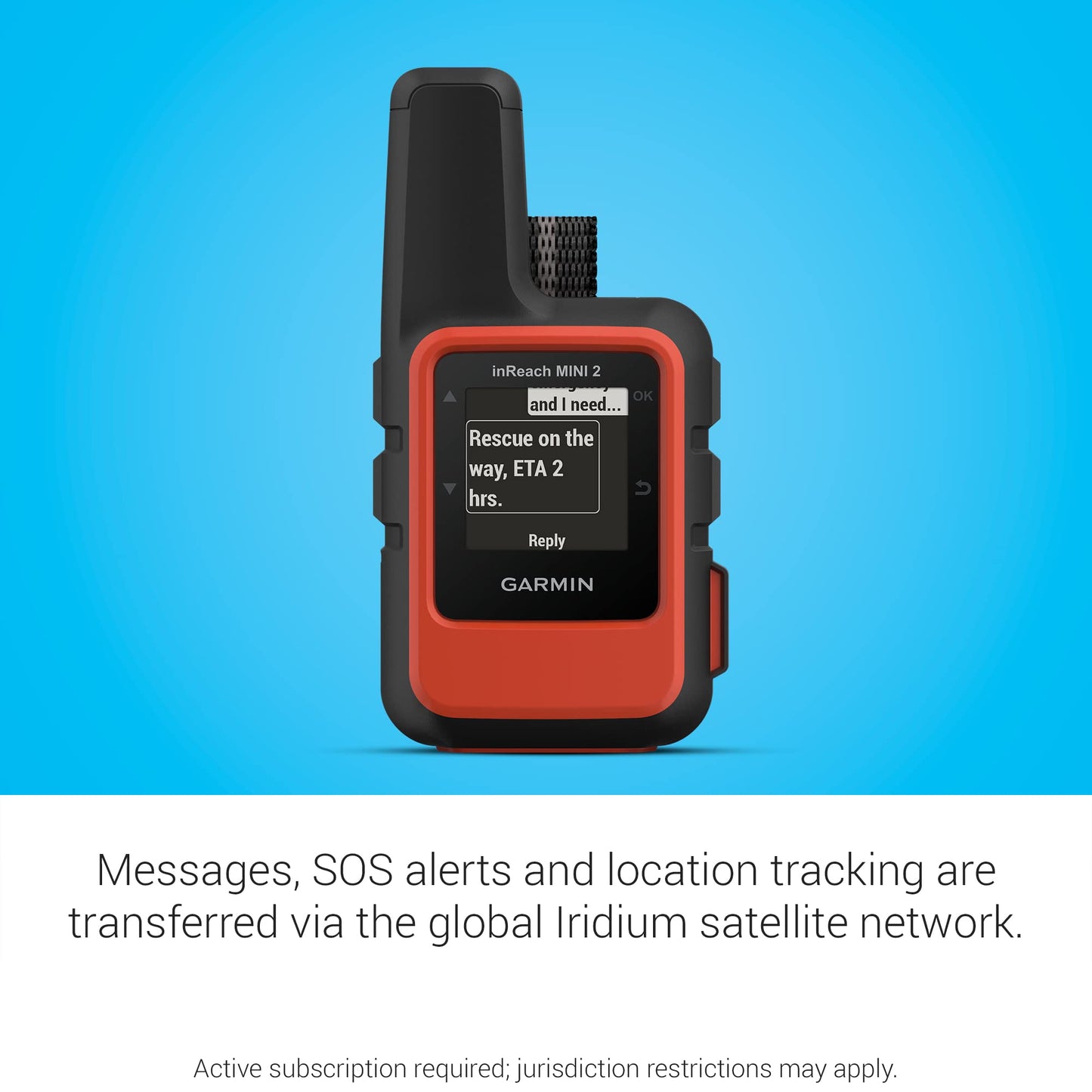 Garmin inReach Mini 2, Lightweight and Compact Satellite Communicator, Hiking Handheld, Orange