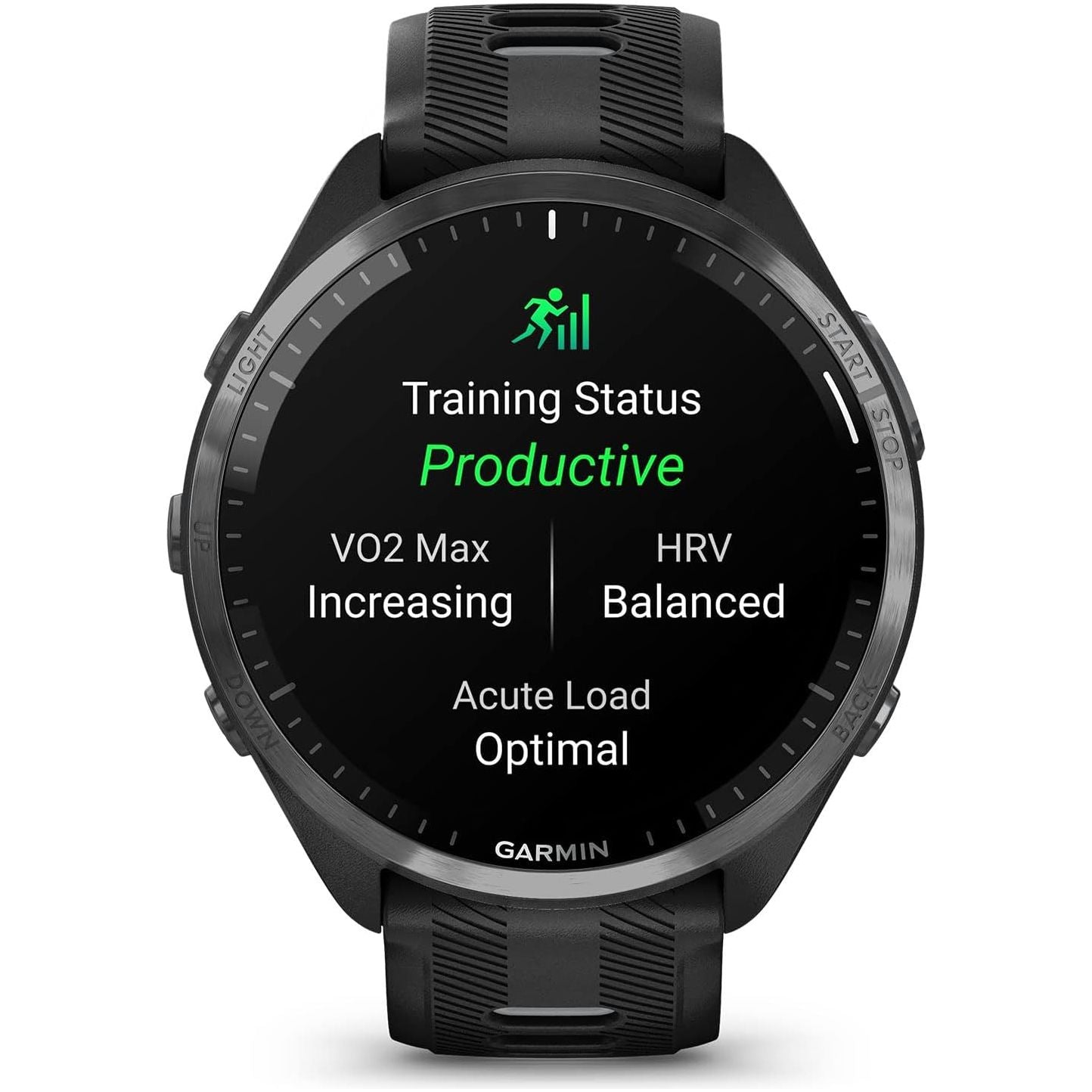 Garmin Forerunner® 965 Running Smartwatch, Colorful AMOLED Display, Training Metrics and Recovery Insights, Black and Powder Gray