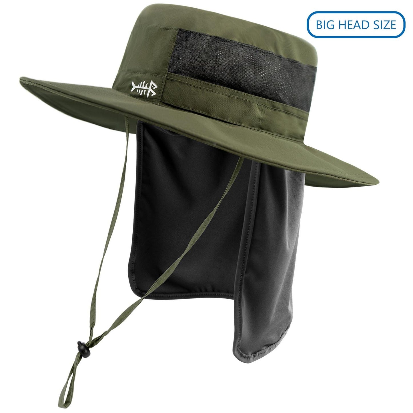 Bassdash UPF 50+ Sun Fishing Hat Water Resistant with Detachable Neck Flap