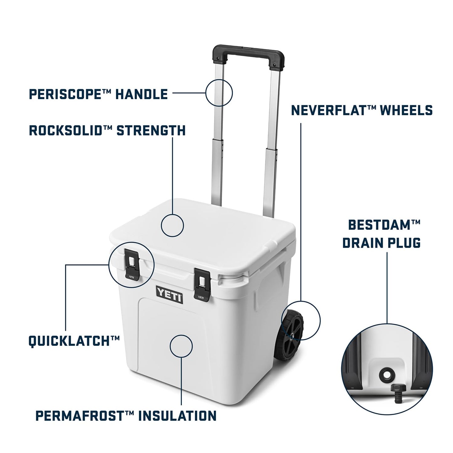 YETI Roadie 48 Wheeled Cooler with Retractable Periscope Handle