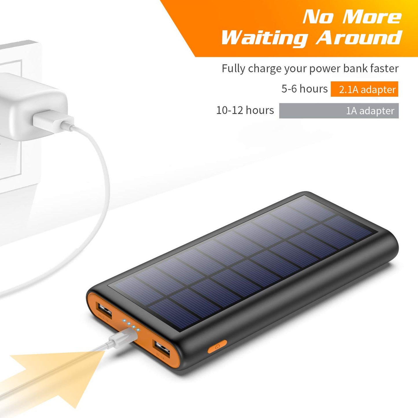 Solar Charger, 26800mAh Solar Power Battery Bank