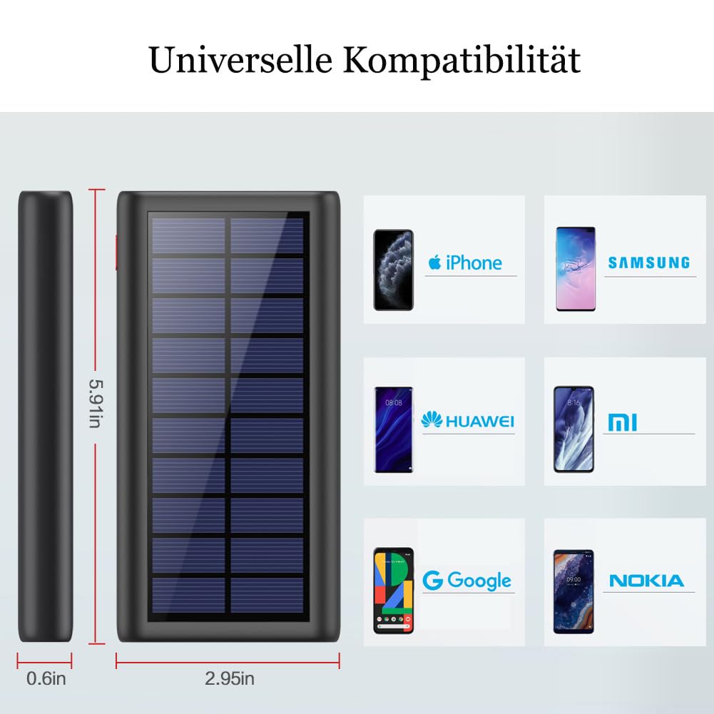 Solar Charger, 26800mAh Solar Power Battery Bank