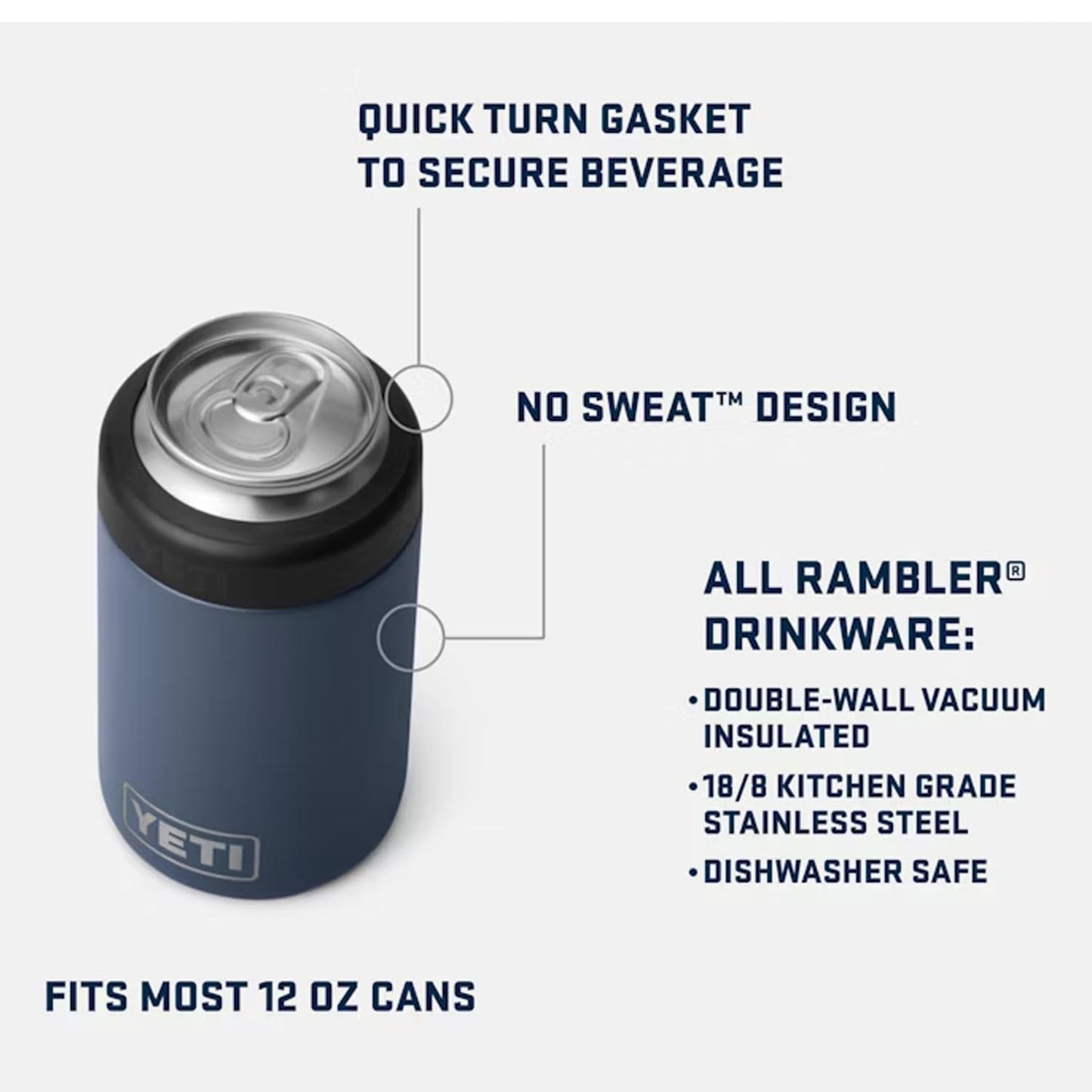 YETI Rambler 12 oz. Colster Can Insulator for Standard Size Cans, Stainless 1 Count (Pack of 1)