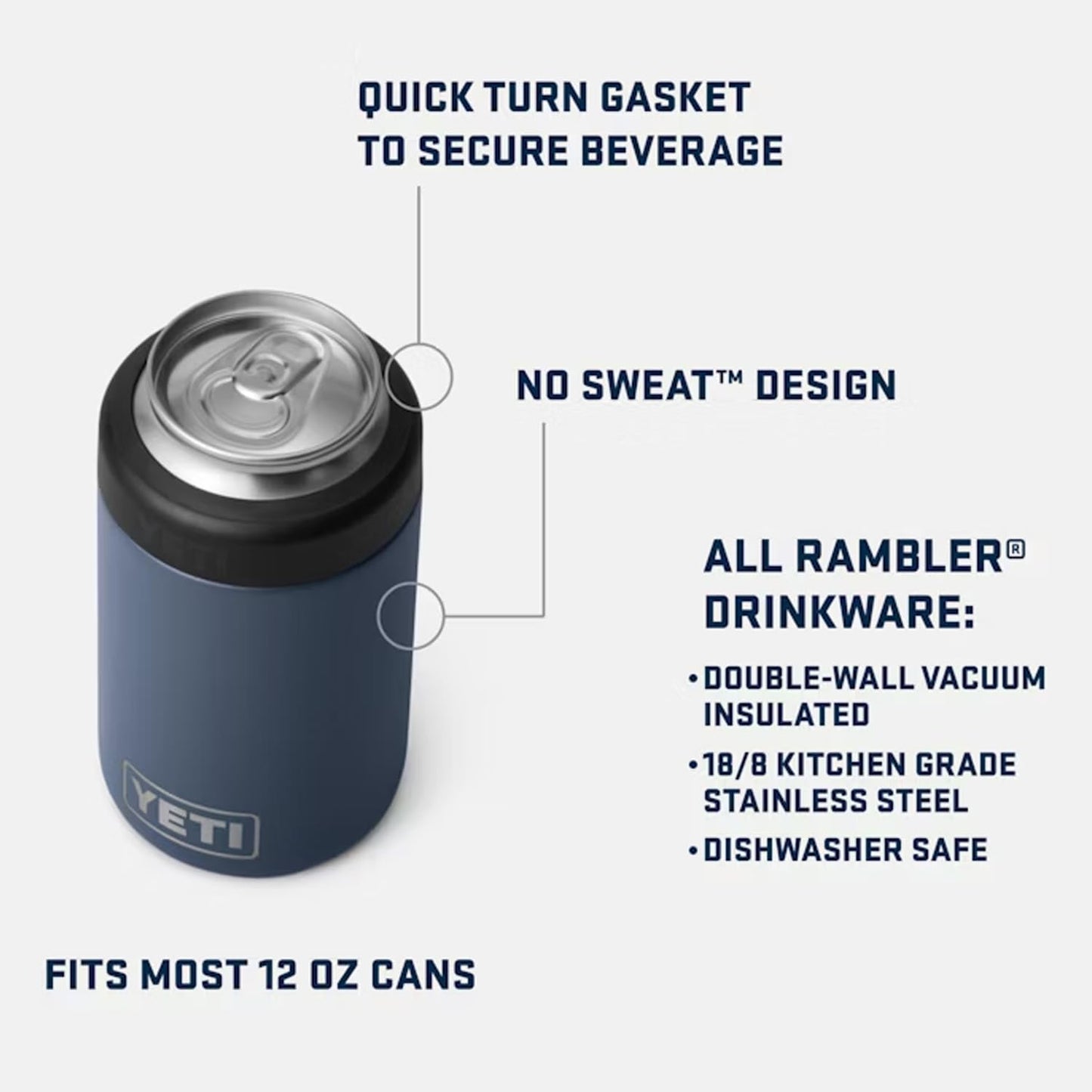 YETI Rambler 12 oz. Colster Can Insulator for Standard Size Cans, Stainless 1 Count (Pack of 1)