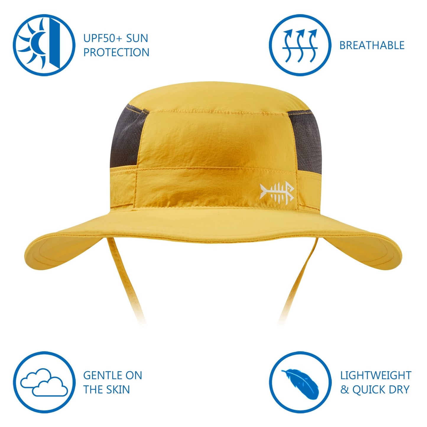 Bassdash UPF 50+ Sun Fishing Hat Water Resistant with Detachable Neck Flap