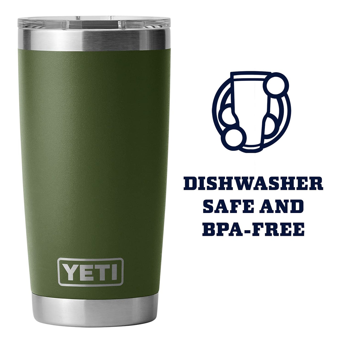 YETI Rambler 20 oz Stainless Steel Vacuum Insulated Tumbler w/MagSlider Lid