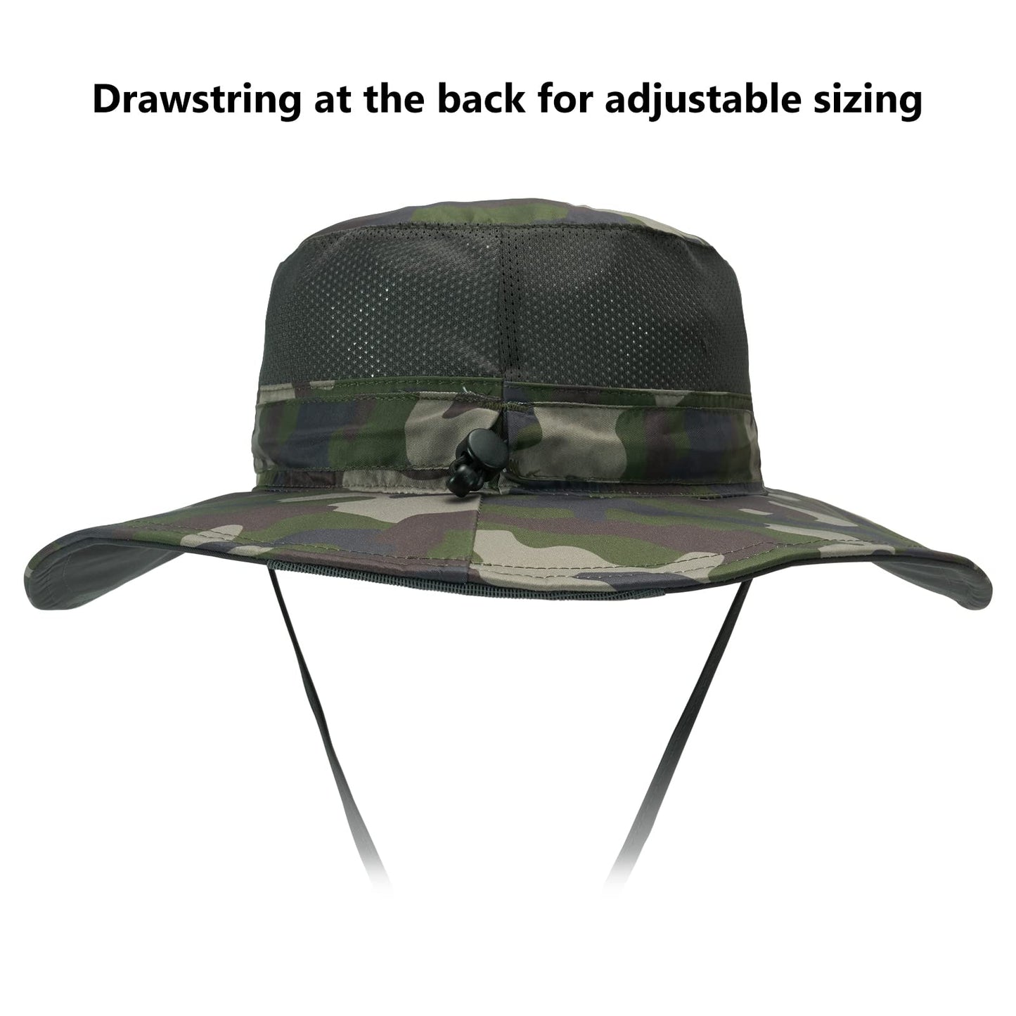 Bassdash UPF 50+ Sun Fishing Hat Water Resistant with Detachable Neck Flap