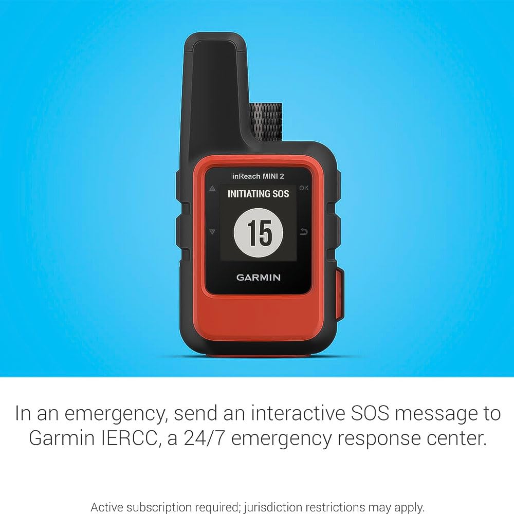 Garmin inReach Mini 2, Lightweight and Compact Satellite Communicator, Hiking Handheld, Orange