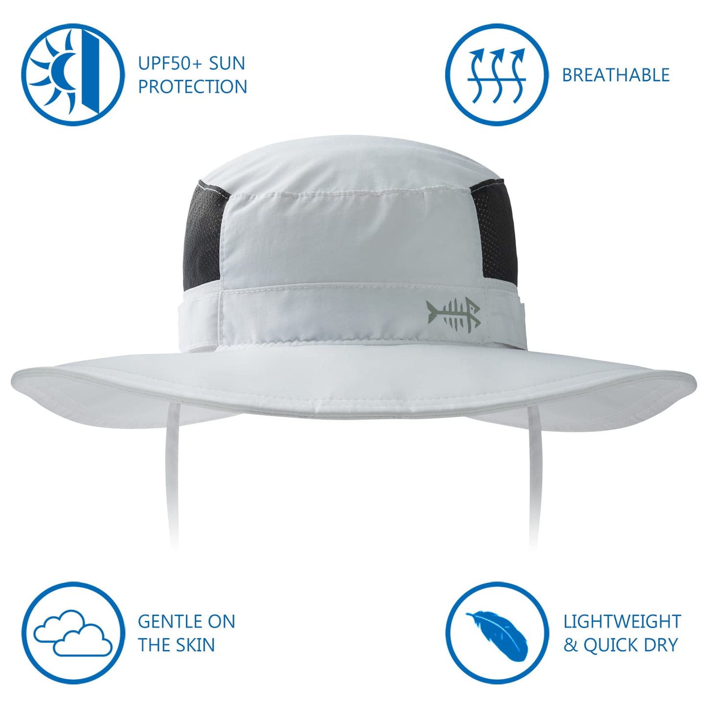 Bassdash UPF 50+ Sun Fishing Hat Water Resistant with Detachable Neck Flap