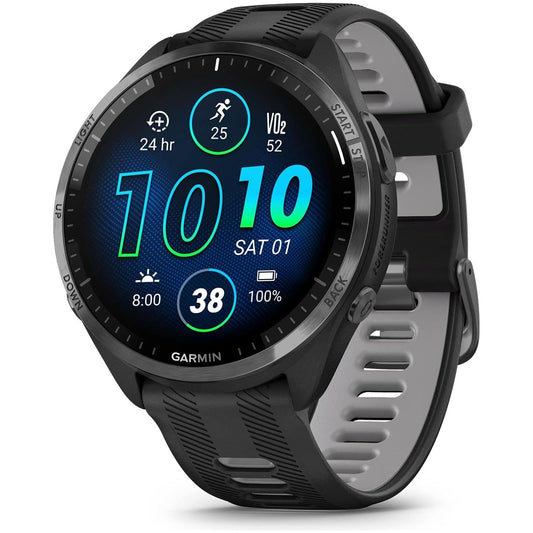 Garmin Forerunner® 965 Running Smartwatch, Colorful AMOLED Display, Training Metrics and Recovery Insights, Black and Powder Gray