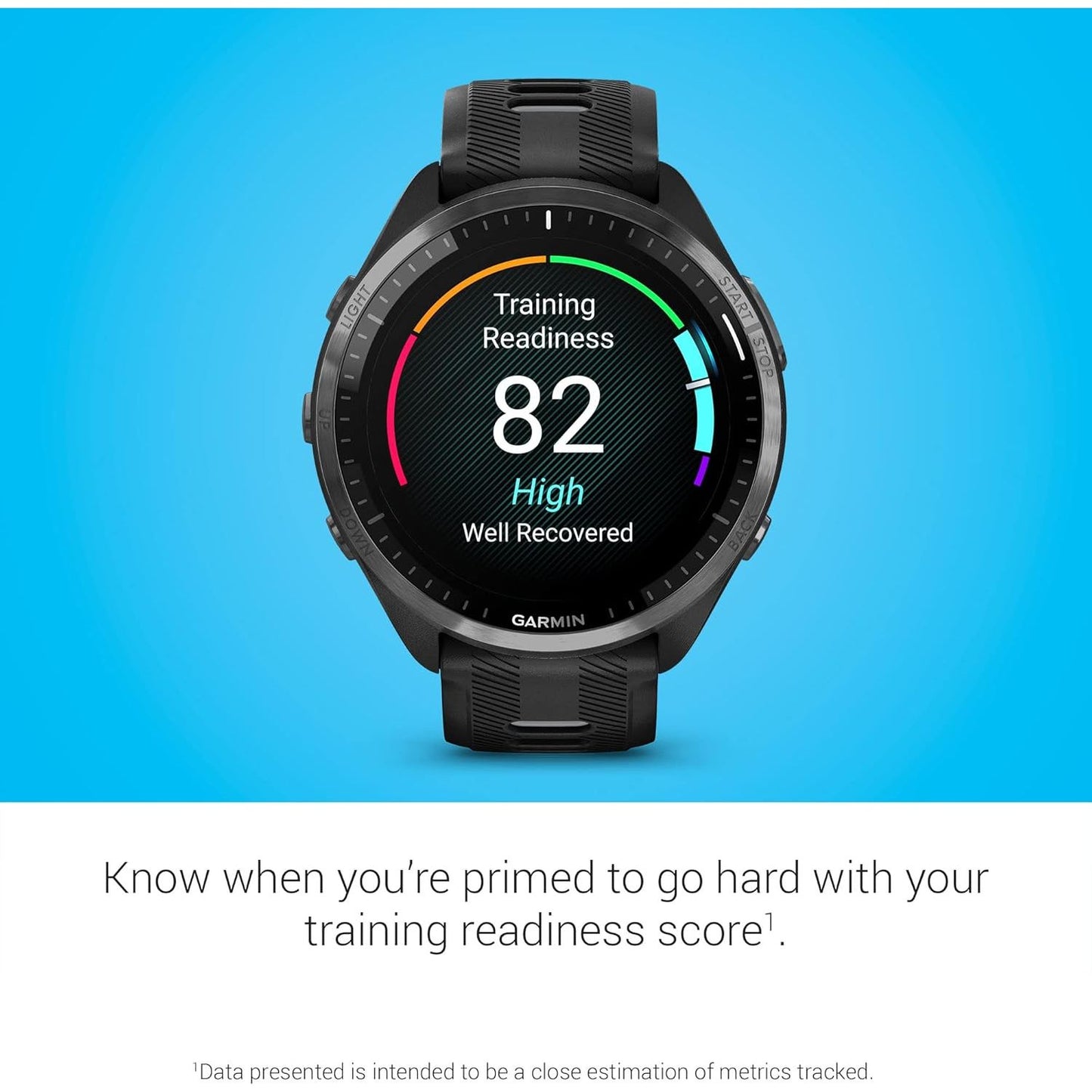 Garmin Forerunner® 965 Running Smartwatch, Colorful AMOLED Display, Training Metrics and Recovery Insights, Black and Powder Gray