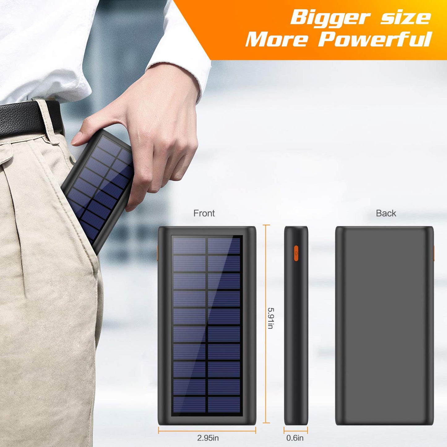 Solar Charger, 26800mAh Solar Power Battery Bank