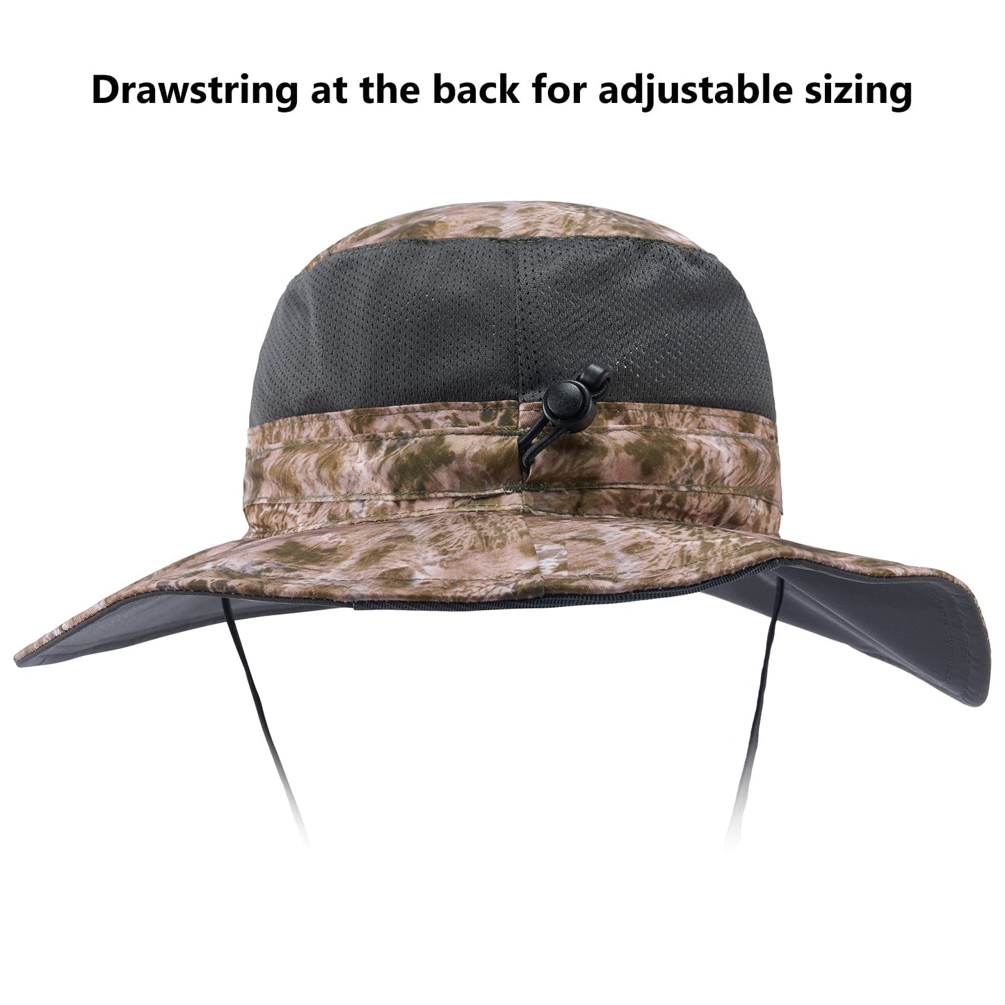 Bassdash UPF 50+ Sun Fishing Hat Water Resistant with Detachable Neck Flap