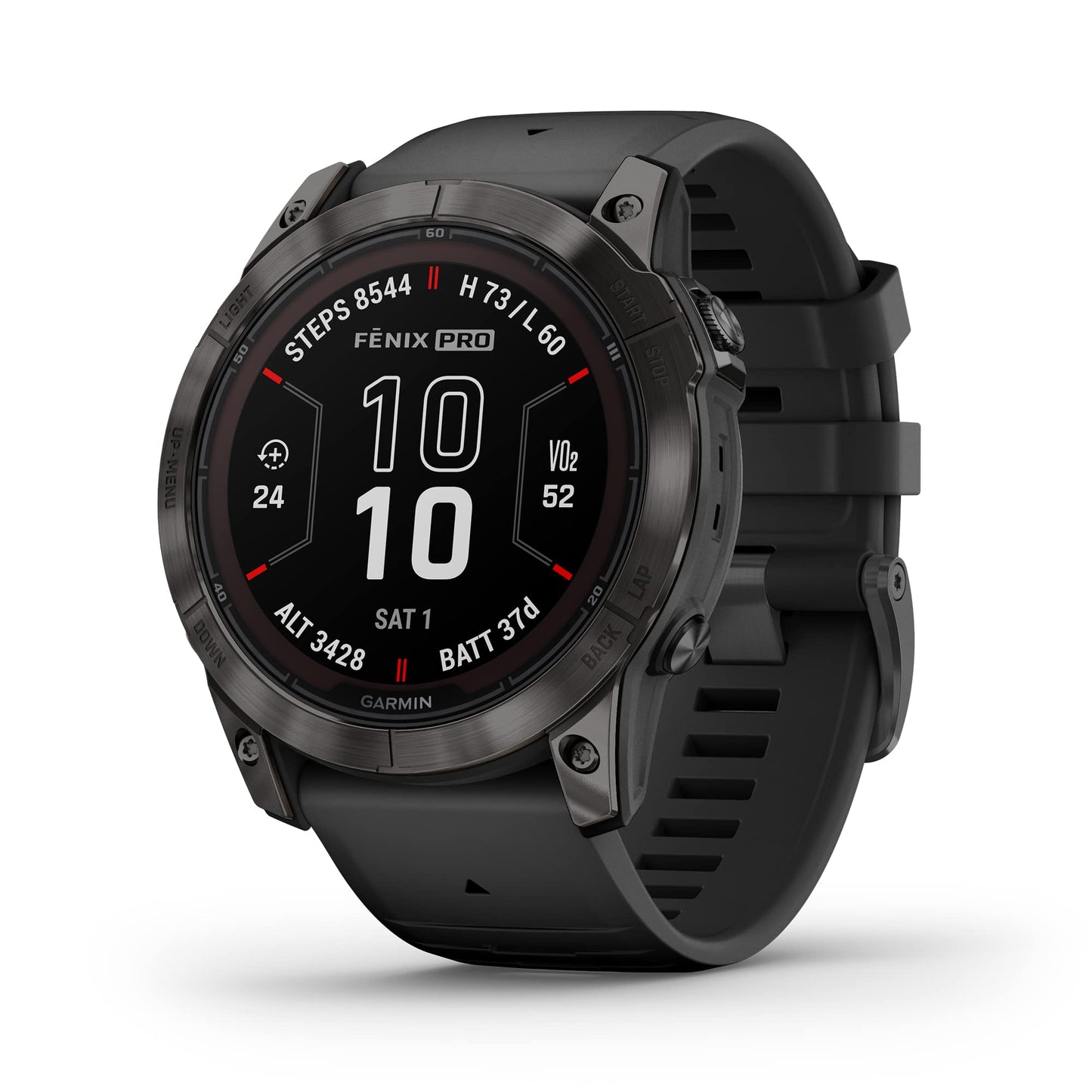 Garmin fēnix 7S Pro Sapphire Solar, Multisport GPS Smartwatch, Built-in Flashlight, Solar Charging Capability, Black