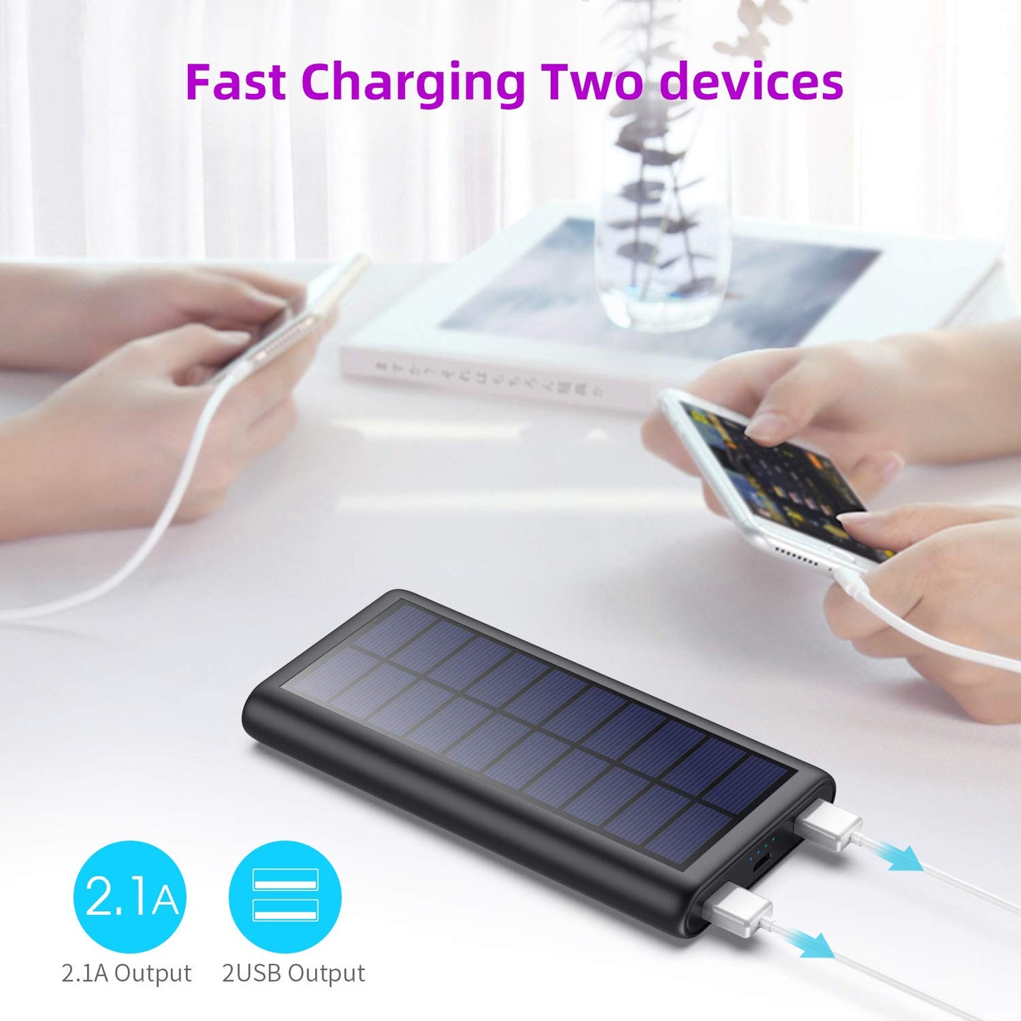 Solar Charger, 26800mAh Solar Power Battery Bank