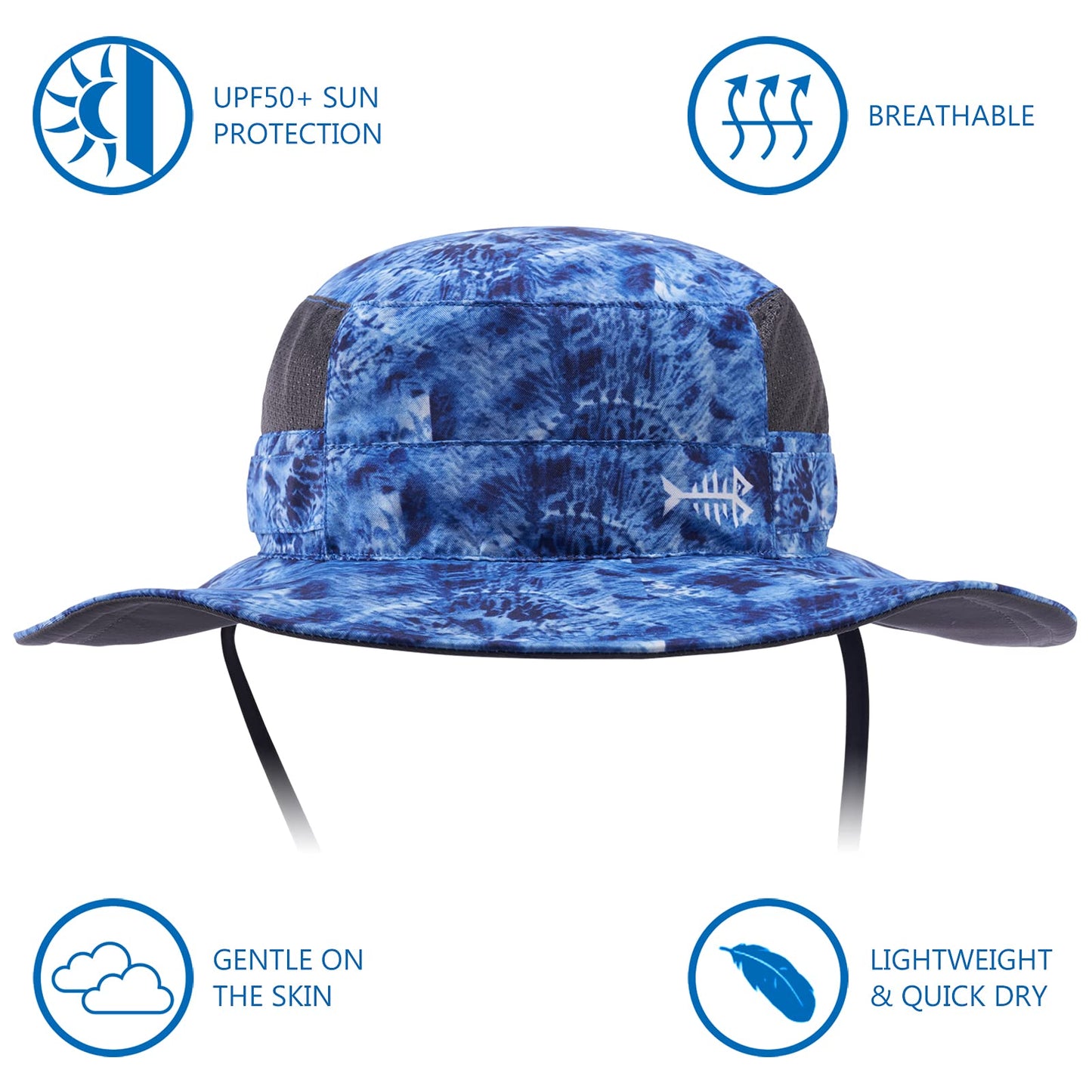 Bassdash UPF 50+ Sun Fishing Hat Water Resistant with Detachable Neck Flap