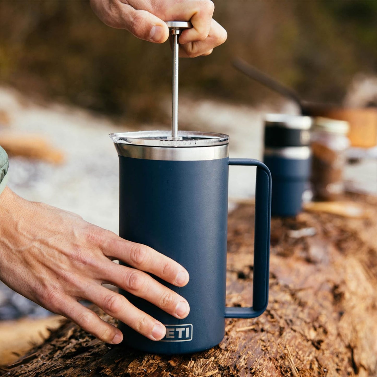 YETI Rambler 34 oz. French Press Coffee Maker, Big Wave Blue