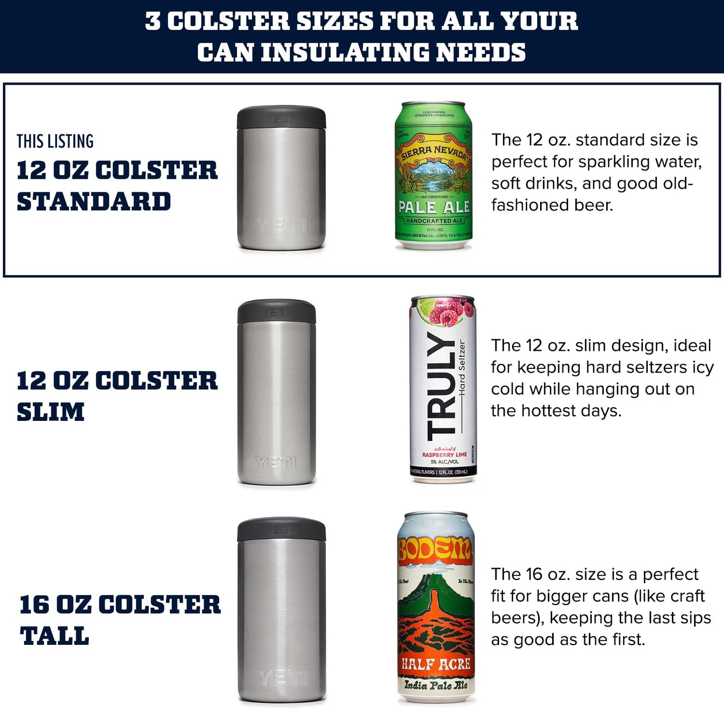 YETI Rambler 12 oz. Colster Can Insulator for Standard Size Cans, Stainless 1 Count (Pack of 1)