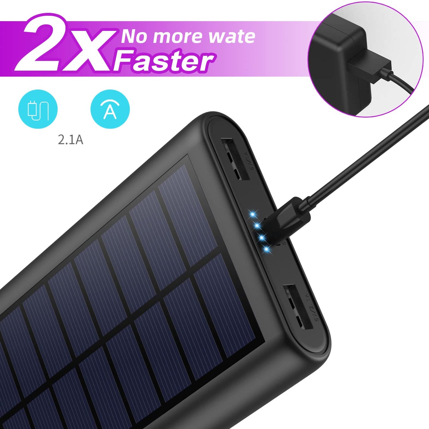 Solar Charger, 26800mAh Solar Power Battery Bank