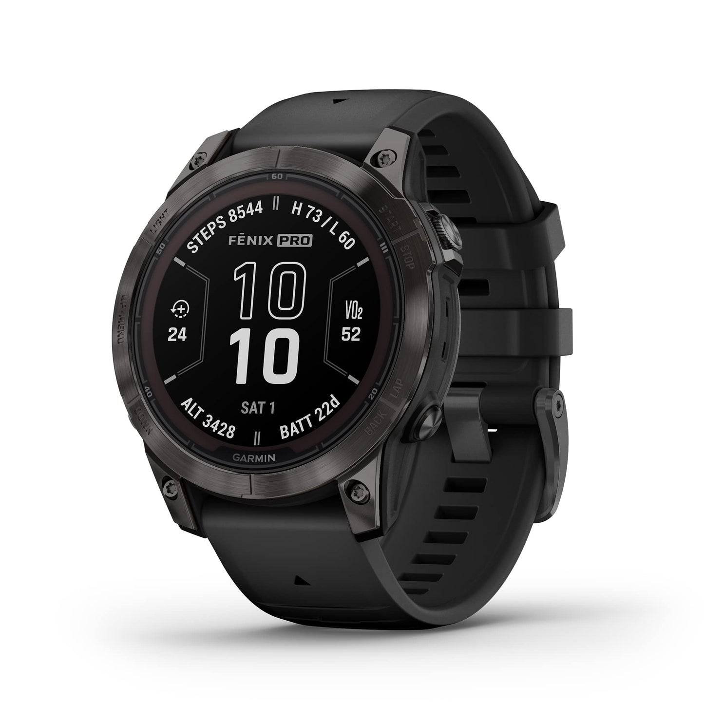 Garmin fēnix 7S Pro Sapphire Solar, Multisport GPS Smartwatch, Built-in Flashlight, Solar Charging Capability, Black