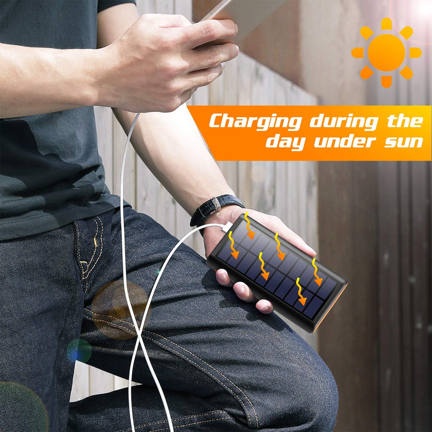 Solar Charger, 26800mAh Solar Power Battery Bank